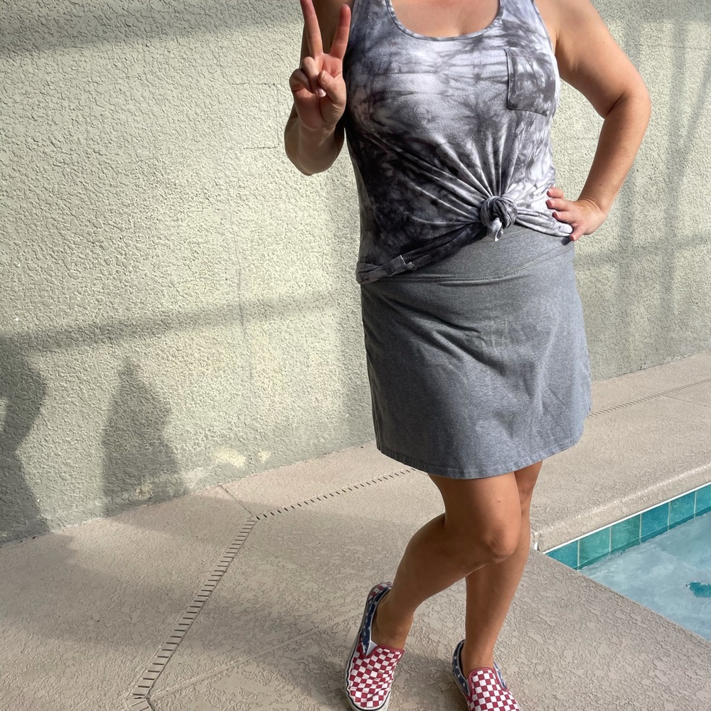 Gray stretchy skort